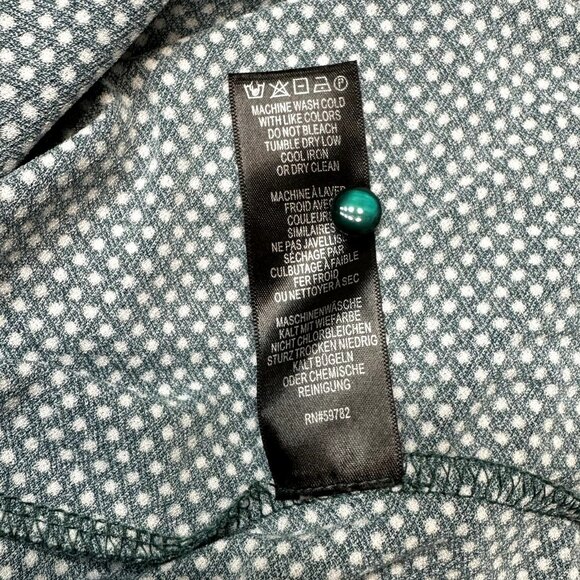 NWOT Adrianna Papell Three Quarter Sleeve Teal Polka Dot Blouse Size S - Picture 6 of 6